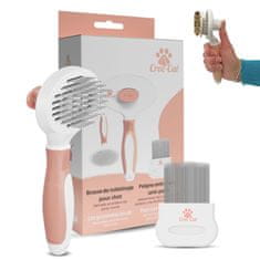 Nikcorp Samočisteća četka za mačke za dugu i kratku dlaku s češljem protiv buha, za njegu i uklanjanje poddlake bez čupanja