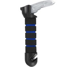 Nikcorp Rukohvat za pomoć pri ulasku u auto za starije osobe 3u1, rezač pojasa i čekić za staklo, protuklizni, crni