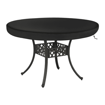 Nikcorp Zaštitna navlaka za okrugli stol, vodootporna cerada za vrt i balkon, otporna na UV zrake i vjetar, Oxford 420D, crna, 106x10 cm