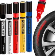 Nikcorp Uljni markeri set 5 komada, permanentni i vodootporni za drvo, staklo, kamen, metal, plastiku, s vrhom 3 mm, višebojni