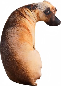 Nikcorp Jastuk u obliku psa 50 cm, realističan 3D ispis, mekani plišani ukrasni jastuk za kauč i krevet, smeđi