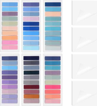 Nikcorp Samoljepljivi listići 1400 komada za organizaciju, prozirni PET markeri za knjige i bilješke, vodootporni, višebojni