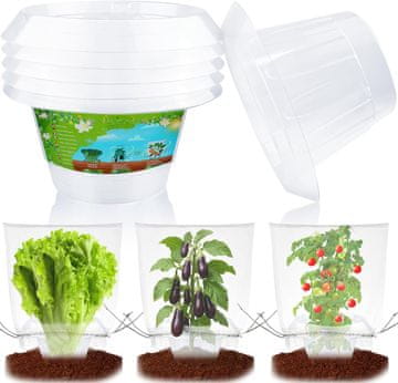 Nikcorp Set 6 ovratnika i 6 zaštitnih mreža za biljke, učinkovita zaštita od puževa i insekata, prozračna mreža, PET ovratnik