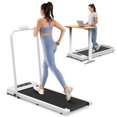 Nikcorp Električna traka za trčanje sklopiva za ispod kreveta, 1-12 km/h, do 120 kg, tihi motor, daljinski upravljač, bijela