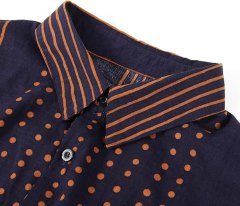 Nikcorp Muška havajska košulja kratkih rukava, prozračna pamučna, za ljeto i plažu, Regular Fit kroj, tamnoplava, Veličina S