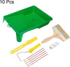 Nikcorp Set za bojanje zidova i stropova, 10-dijelni komplet s valjkom, kistovima i miješalicom, za brzo i jednostavno ličenje