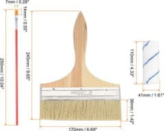 Nikcorp Set za bojanje zidova i stropova, 10-dijelni komplet s valjkom, kistovima i miješalicom, za brzo i jednostavno ličenje