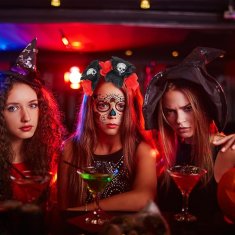 Nikcorp Traka za kosu za Halloween s tetovažama za lice, set ukrasa za kostim za Noć vještica i Dan mrtvih, za žene