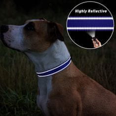 Nikcorp Reflektirajuća najlonska ogrlica za pse s brzom kopčom, podesiva za sigurnost noću, izdržljiva i lagana, kraljevski plava L