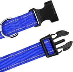 Nikcorp Reflektirajuća najlonska ogrlica za pse s brzom kopčom, podesiva za sigurnost noću, izdržljiva i lagana, kraljevski plava L