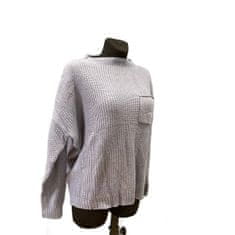 Nikcorp Ženski pulover dugih rukava za hladnije dane, udoban široki kroj od debelog pletiva, elegantan i topao, plavi, XL