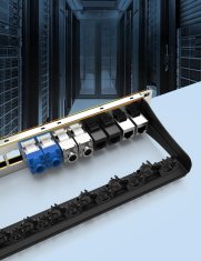 Nikcorp Patch panel 12-portni prazni oklopljeni za 10" rack ormar, CAT5/6/6A/7/8, čelični s vodilicom za kabele, crni