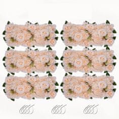 Nikcorp Set umjetnih buketa ruža, 6 komada, realističan izgled za dekoraciju stola, vjenčanja i doma, roza, 52 cm