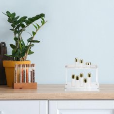 Nikcorp Kupaonski organizator na dvije razine, prozirni akrilni stalak za kozmetiku, šminku i začine, vodootporna polica za kupaonicu