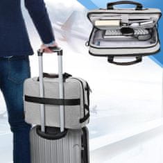 Nikcorp Torba za laptop 15,6 inča, vodootporna s 4 pretinca, podstavljena zaštitna torba za rame za prijenosno računalo, siva