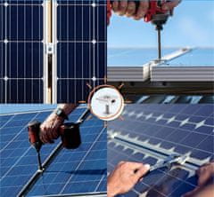 Nikcorp Srednje stezaljke za solarne panele, 4 kom, za sigurno pričvršćivanje PV modula, aluminijske, za krov, kamper, brod, crne, 35mm