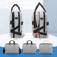 Nikcorp Torba za laptop 15,6 inča, vodootporna s 4 pretinca, podstavljena zaštitna torba za rame za prijenosno računalo, siva