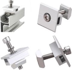 Nikcorp Srednje stezaljke za solarne panele, 4 kom, za sigurno pričvršćivanje PV modula, aluminijske, za krov, kamper, brod, crne, 35mm