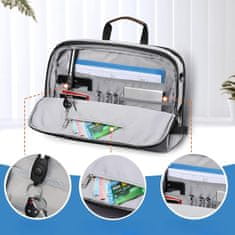 Nikcorp Torba za laptop 15,6 inča, vodootporna s 4 pretinca, podstavljena zaštitna torba za rame za prijenosno računalo, siva