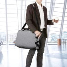 Nikcorp Torba za laptop 15,6 inča, vodootporna s 4 pretinca, podstavljena zaštitna torba za rame za prijenosno računalo, siva