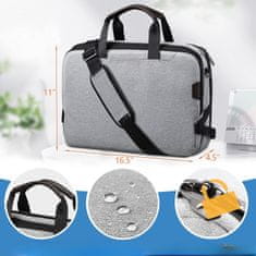 Nikcorp Torba za laptop 15,6 inča, vodootporna s 4 pretinca, podstavljena zaštitna torba za rame za prijenosno računalo, siva
