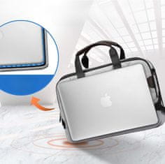 Nikcorp Torba za laptop 15,6 inča, vodootporna s 4 pretinca, podstavljena zaštitna torba za rame za prijenosno računalo, siva