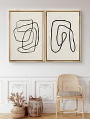 Nikcorp Moderne slike s okvirom, set 2 kom, apstraktne linije za zid, premium platno, dekoracija za dnevni boravak, 41x61 cm