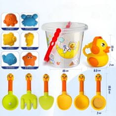 Nikcorp Set za pijesak za djecu 14 kom, igračke za plažu s kanticom, lopaticom i kalupima za kreativnu igru na otvorenom