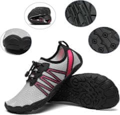 Nikcorp Cipele za vodu unisex, protuklizne za plažu i plivanje, prozračne mrežaste, lagane i udobne, sive, veličina 44