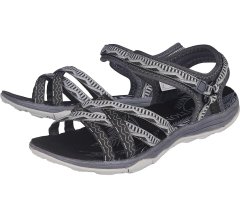 Nikcorp Ženske ljetne sandale za planinarenje i hodanje, s podesivim remenima na čičak i EVA pjenom, crne, veličina 36 EU