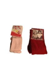 Nikcorp Dječje hulahopke 2 komada, udobne i tople, pamučne i rastezljive za svaki dan, za djevojčice, roze i crvene, 128-134 cm