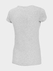 Nikcorp Ženska majica kratkih rukava, slim fit kroj za isticanje figure, glatki pamuk s viskozom i elastinom, siva, M