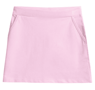 Nikcorp Pamučna suknja za djevojčice s džepovima, udobna i prozračna za igru, s vezicom u struku, roza, 140 cm