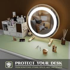 Nikcorp Podloga za stol, dvostrana zaštita za radni stol od umjetne kože, vodootporna i protuklizna, svijetlozelena, 35x60 cm