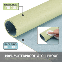 Nikcorp Podloga za stol, dvostrana zaštita za radni stol od umjetne kože, vodootporna i protuklizna, svijetlozelena, 35x60 cm