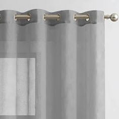 Nikcorp Zavjesa od voala set 2 komada, poluprozirna za dnevni boravak i spavaću sobu, s metalnim prstenovima, tamno siva 140x245 cm