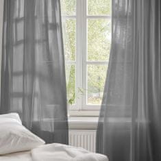 Nikcorp Zavjesa od voala set 2 komada, poluprozirna za dnevni boravak i spavaću sobu, s metalnim prstenovima, tamno siva 140x245 cm