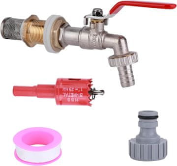 Nikcorp Mjedena ispusna slavina za IBC spremnik s filterom, otporna na mraz i koroziju, za vrtno crijevo, 1/2 inča, zlatna