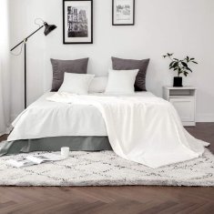Nikcorp Mekana deka od flanela, dvostrana i baršunasta za toplinu i udobnost, s pomponima za kauč i spavaću sobu, bijela, 125x150 cm