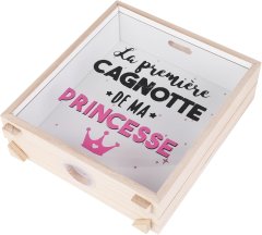 Nikcorp Drvena kasica prasica s okvirom za fotografije, 3D kutija za uspomene i novac, zidna dekoracija, 21x18x5,8 cm