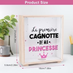 Nikcorp Drvena kasica prasica s okvirom za fotografije, 3D kutija za uspomene i novac, zidna dekoracija, 21x18x5,8 cm