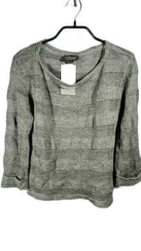 Nikcorp Ženski džemper prozračni ljetni, lagani pulover za toplije dane, klasični kroj, dugi rukavi, sivi, veličina 38