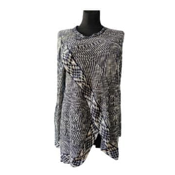 Nikcorp Ženski karirani kardigan za cjelodnevnu udobnost, mekani pleteni materijal, elegantni i casual stil, bijelo-tamnoplavi, S