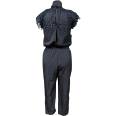 Nikcorp Ženski kombinezon kratkih rukava, udoban i lagan za ljeto, prozračni materijal, ležerni kroj za slobodu kretanja, crni S