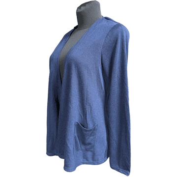 Nikcorp Ženski kardigan dugi, topli i udobni za jesen i proljeće, elegantan i ležeran kroj za svaki dan, mekani materijal, plavi, 42