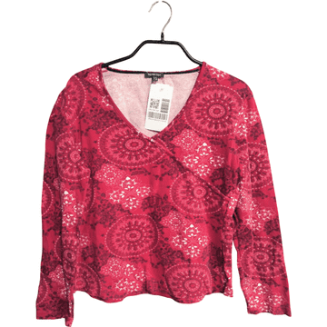 Nikcorp Ženska majica dugih rukava za cjelodnevnu udobnost, prozračna i mekana pamučna tkanina, klasični kroj, crvena, 42