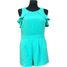 Nikcorp Ženski kombinezon s kratkim hlačama, lagan i prozračan za ljeto, udoban široki kroj za plažu i šetnju, zeleni, vel. 36