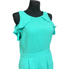 Nikcorp Ženski kombinezon s kratkim hlačama, lagan i prozračan za ljeto, udoban široki kroj za plažu i šetnju, zeleni, vel. 36