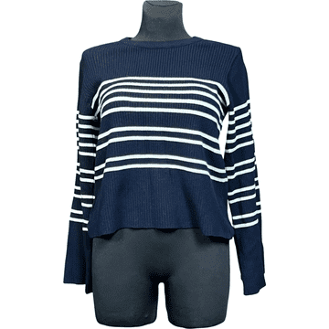 Nikcorp Ženski pulover topli i udobni, mekani pleteni džemper za jesen i zimu, elegantan i casual stil, tamnoplavi, vel. 38