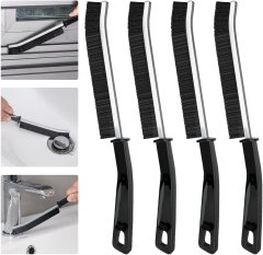 Nikcorp Set četki za čišćenje fuga 4 kom, uska četka za fuge i utore s tvrdim vlaknima za kupaonicu i kuhinju, crna